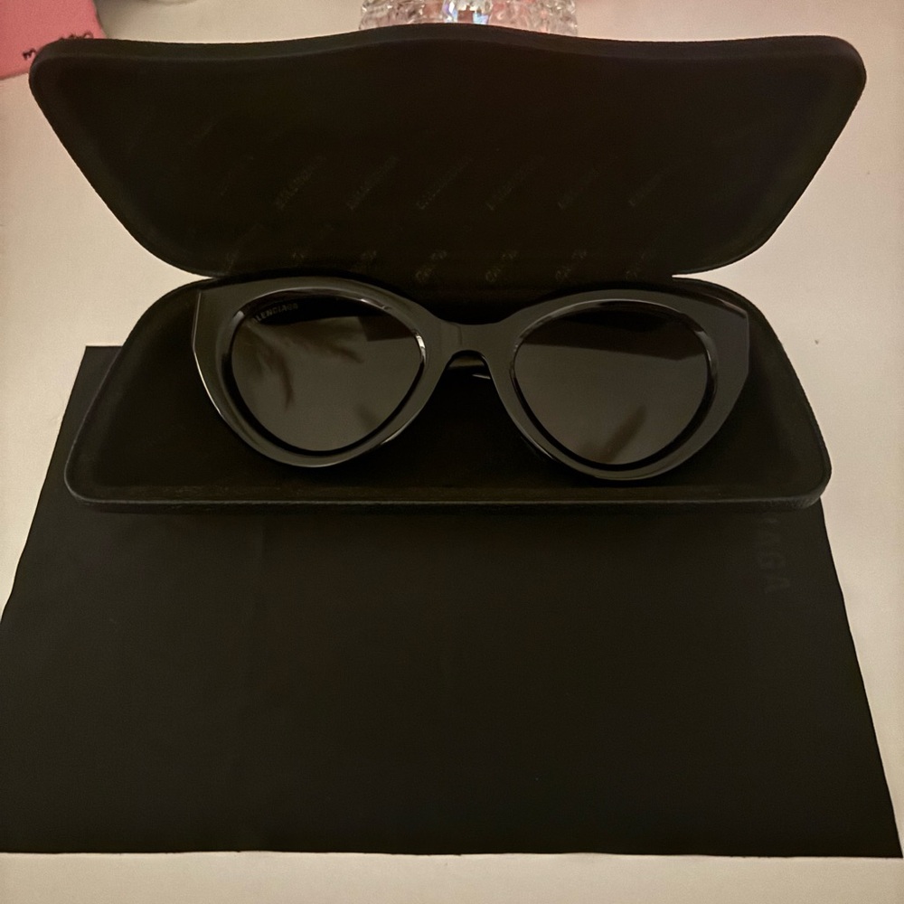 Balenciaga Black Cat-Eye Sunglasses